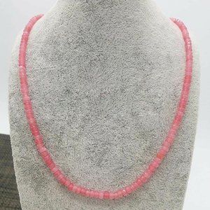 Women's Natural 2x4mm Pink Jade Faceted Gems Beads